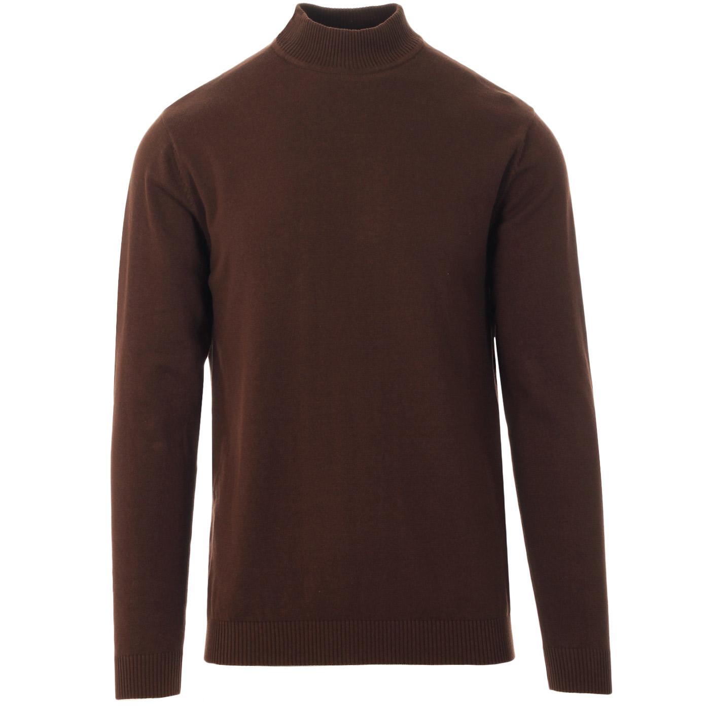 Madcap England Eastwood 60s Mod Mock Turtleneck Jumper in Potting Soil