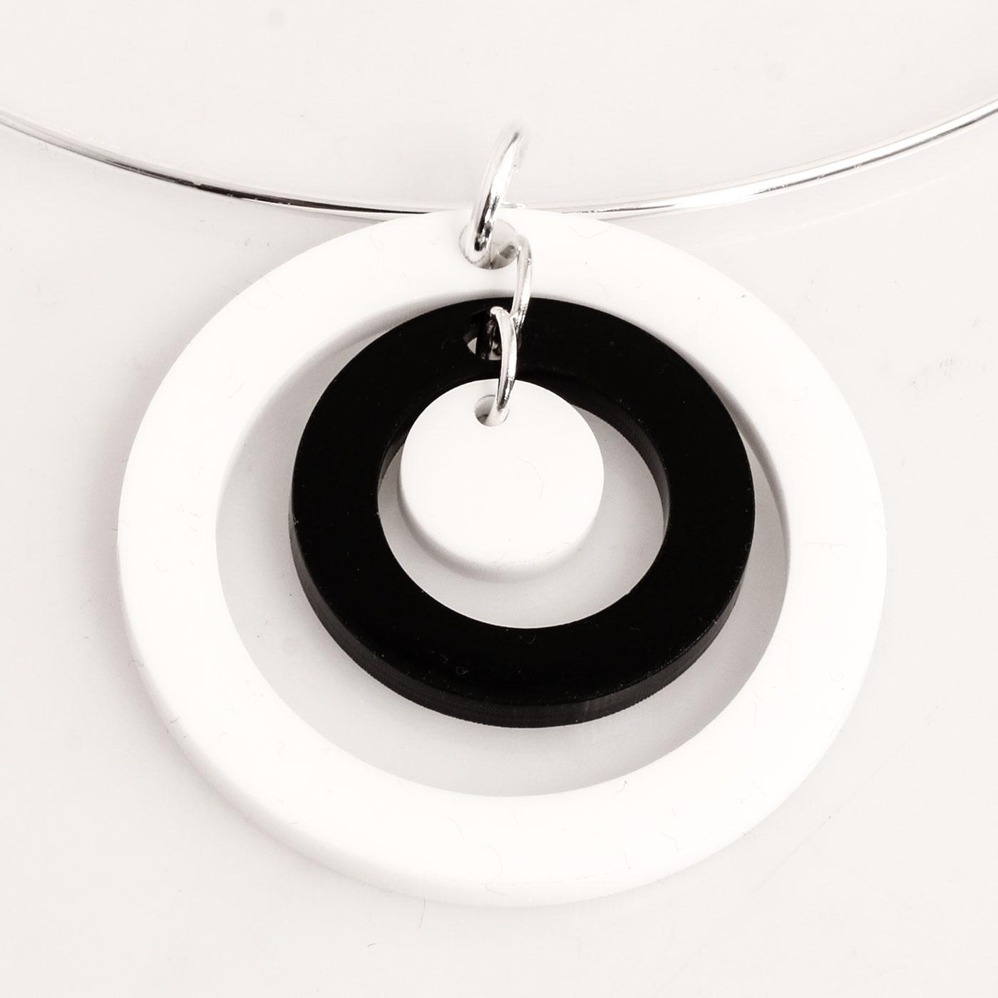 Ada Binks for Madcap England 60s Mod Concentric Circles Choker Necklace in White