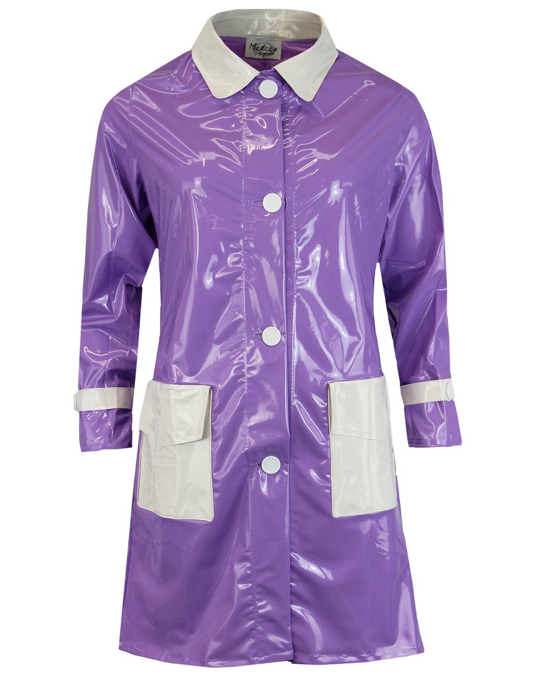 madcap england robin 60s mod pvc raincoat violet