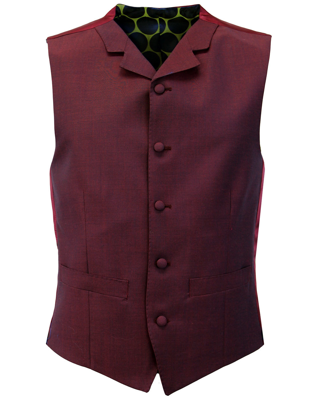 madcap england mod mohair tonic waistcoat burgundy