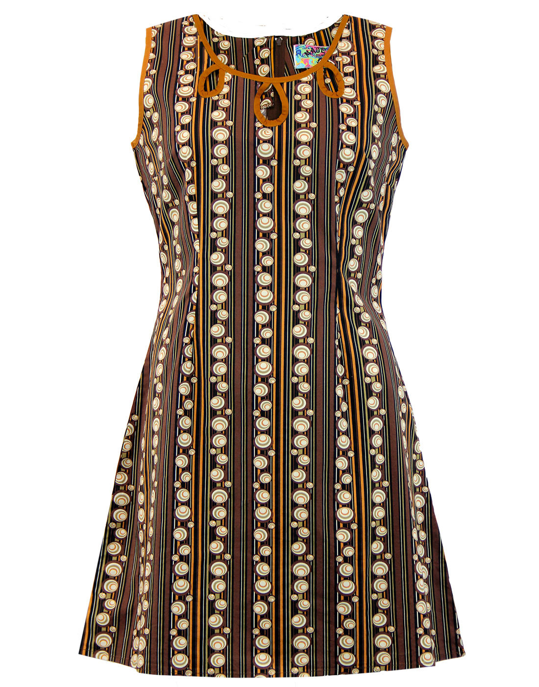 madcap england lazy daisy 70s stripe mod dress