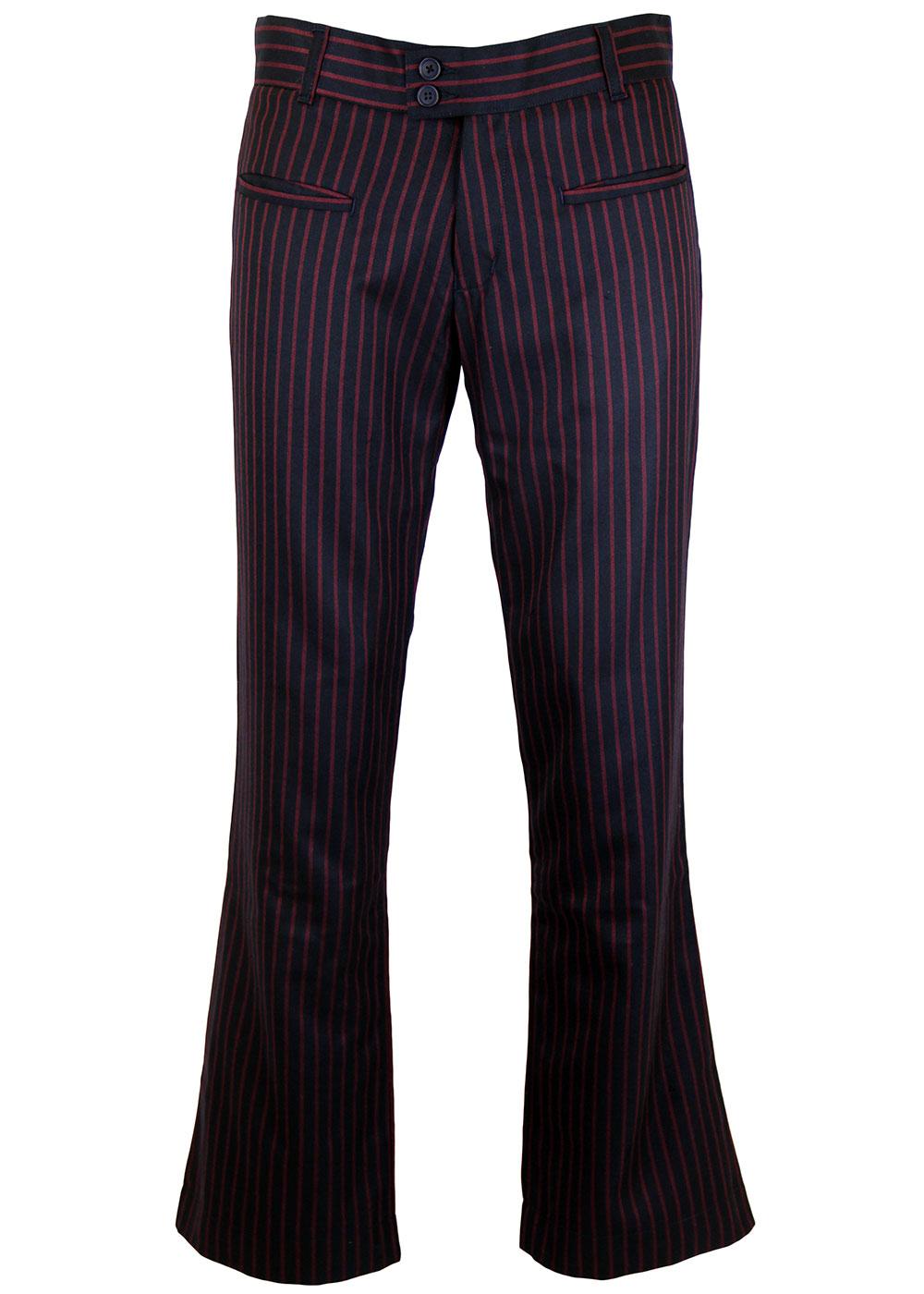 MADCAP ENGLAND KICK FLARE RETRO MOD TROUSERS