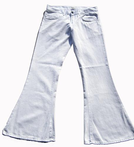 Retro Indie white flares Mod Sixties Vintage Jeans