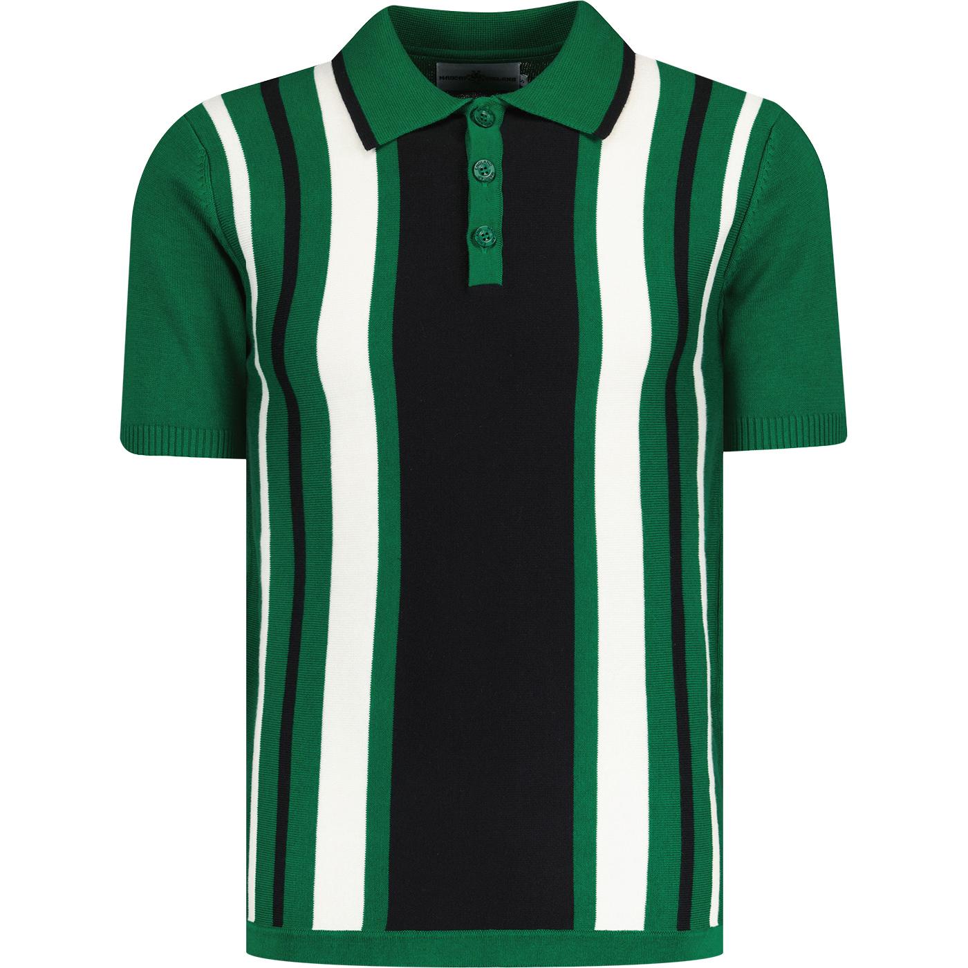 madcap england mens folklore mod vertical stripe knit polo tshirt green jacket