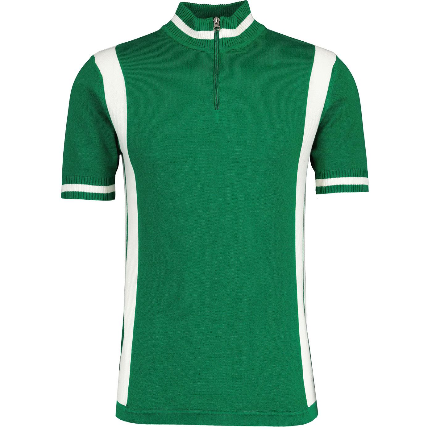 Madcap England Vitesse 60s Mod Knitted Cycling Top in Green Jacket MC339