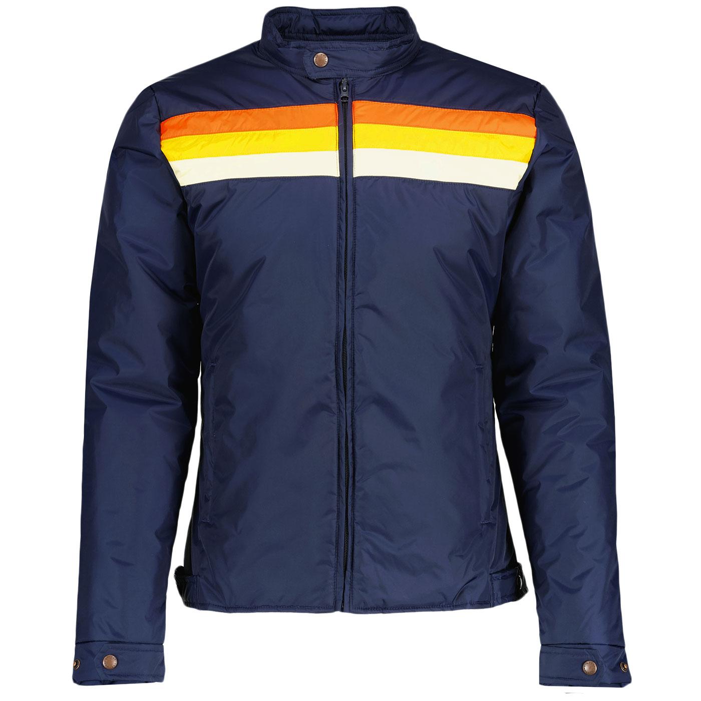 Madcap England Delaney II Retro 70s Chest Stripe Racer Jacket MC402B Madcap England Delaney II Retro 70s Chest Stripe Racer Jacket MC402B