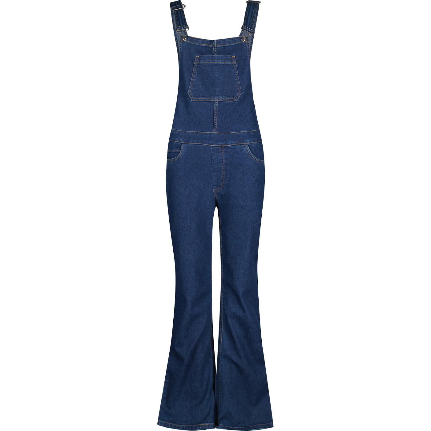 madcap england womens retro 70s denim dungaree flares indigo blue madcap england womens retro 70s denim dungaree flares indigo blue