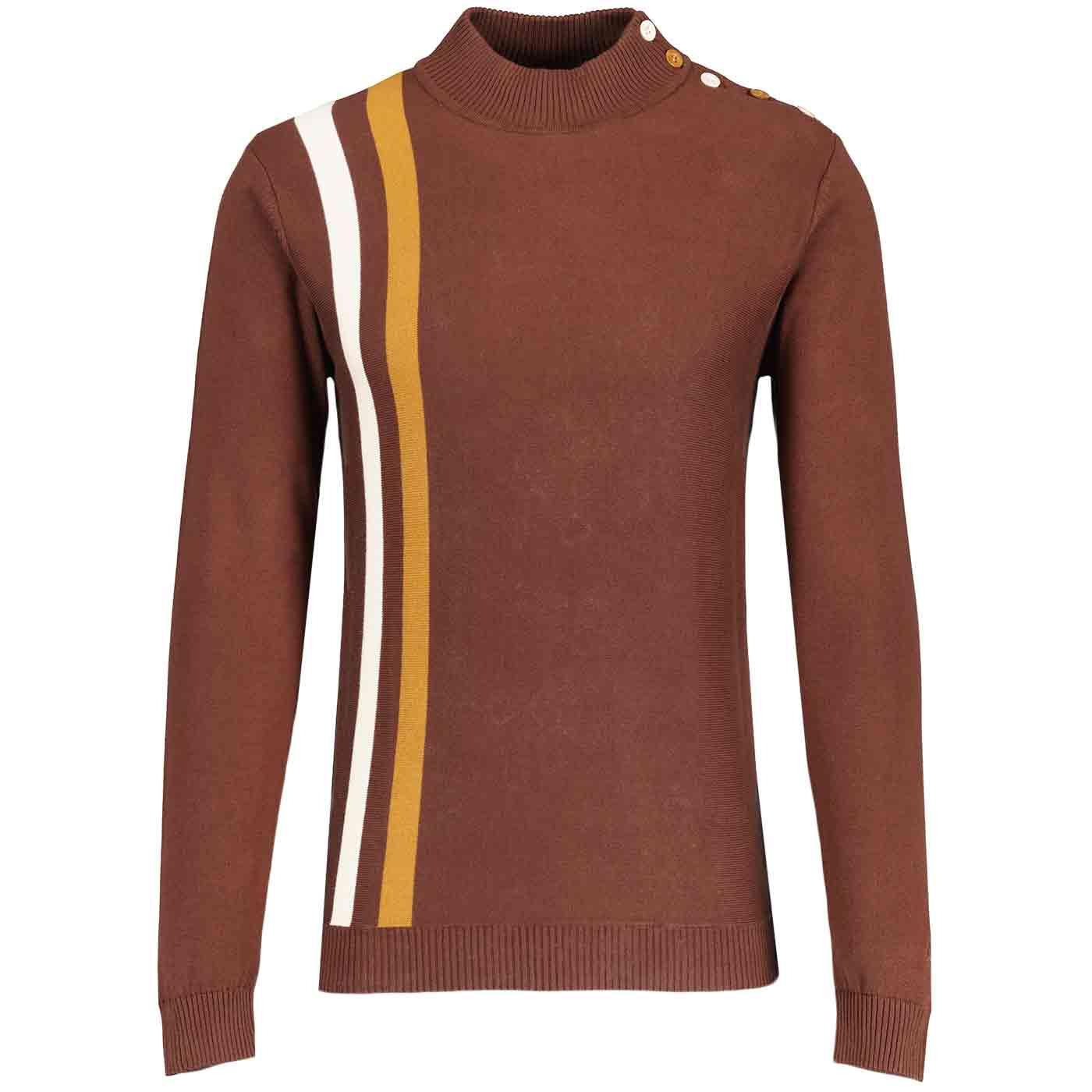 Madcap England Racing Coleridge Mock Turtleneck Jumper in Potting Soil