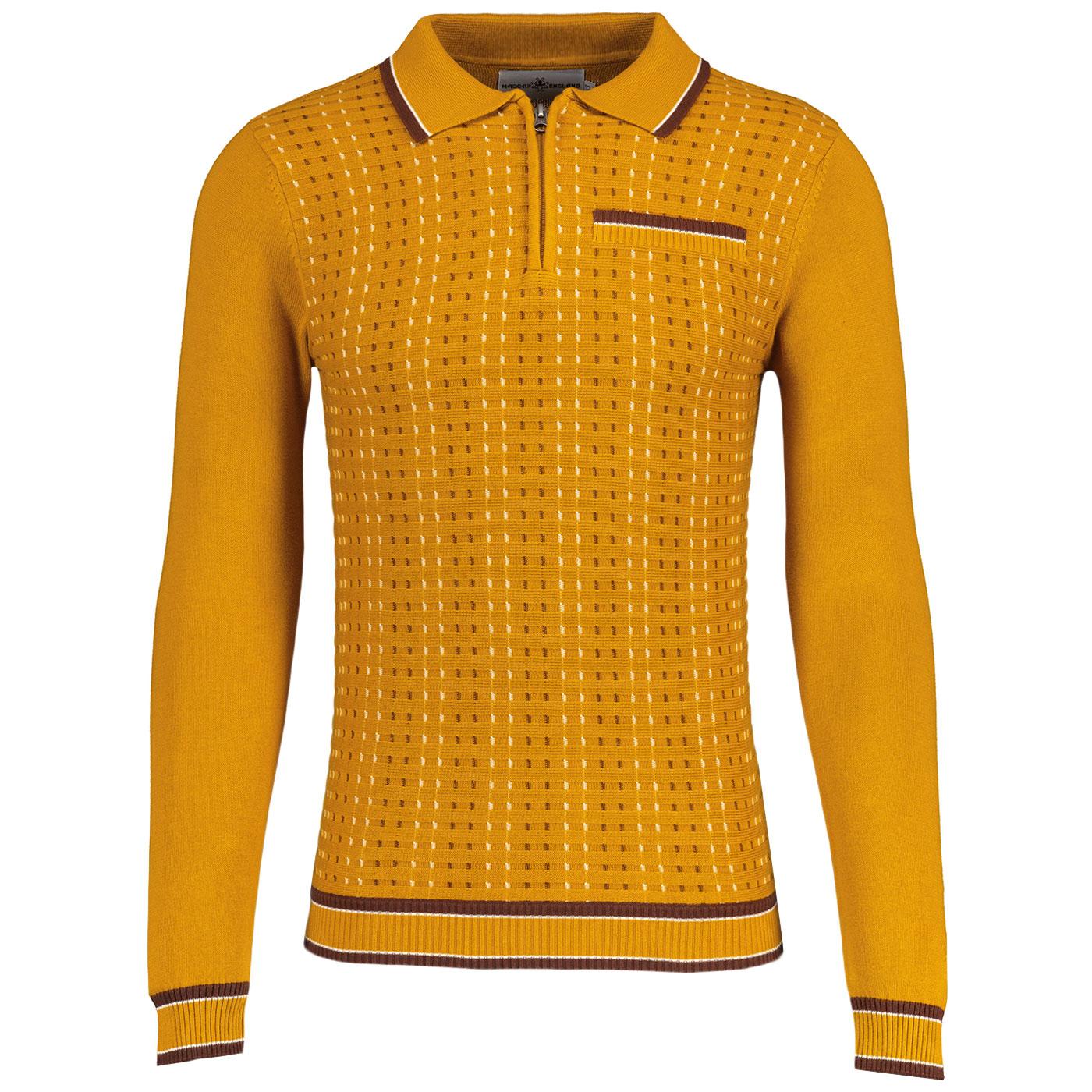 Miles Madcap England Mod Jacquard Knit Polo (Buck)