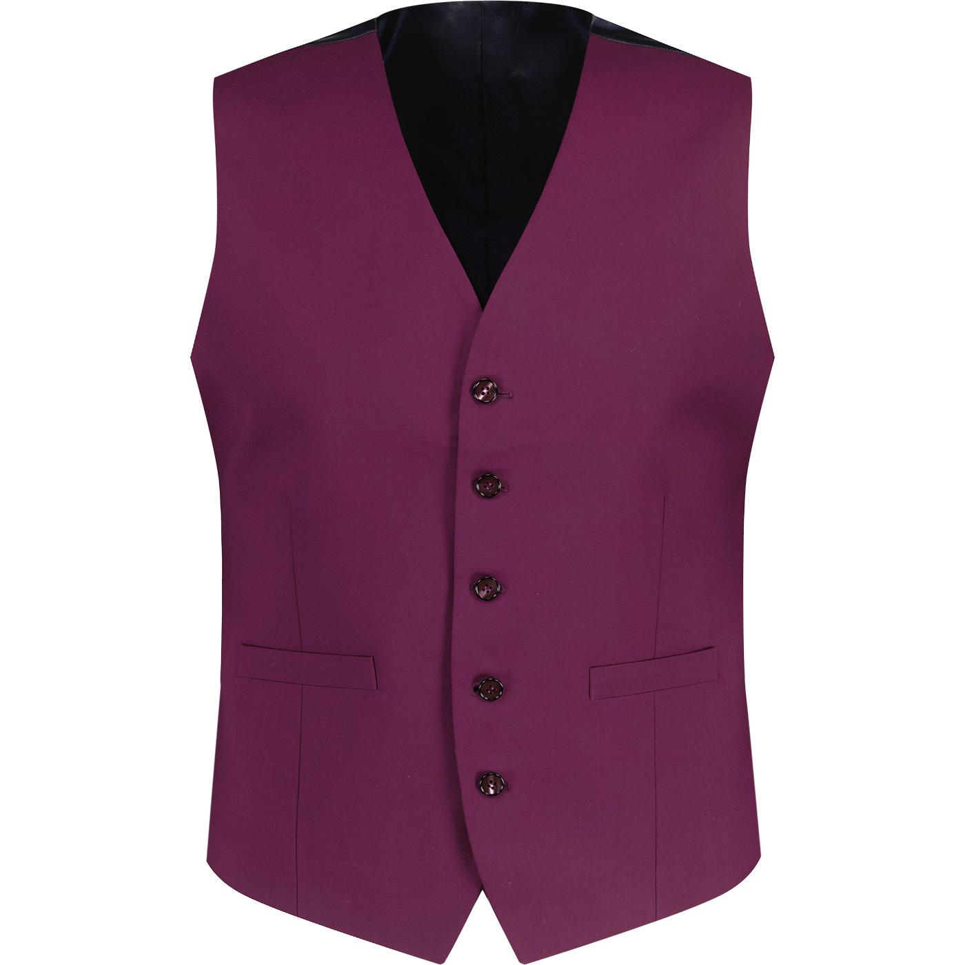 Madcap England Mod 5 Button V-neck Waistcoat Navy