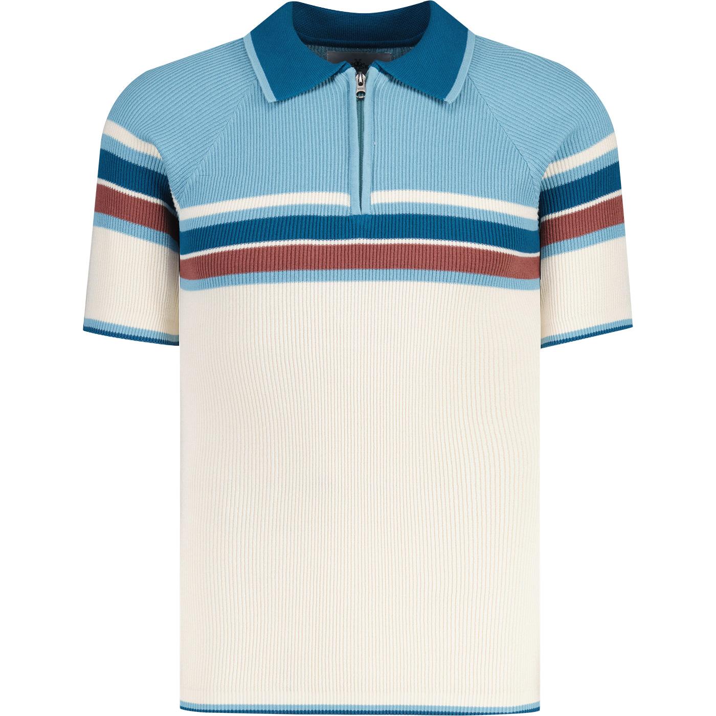 トップス 70s Mac Fane Zip Polo Knit COOLMAX® fine-knit polo shirt with zipper - Men | MANGO USA