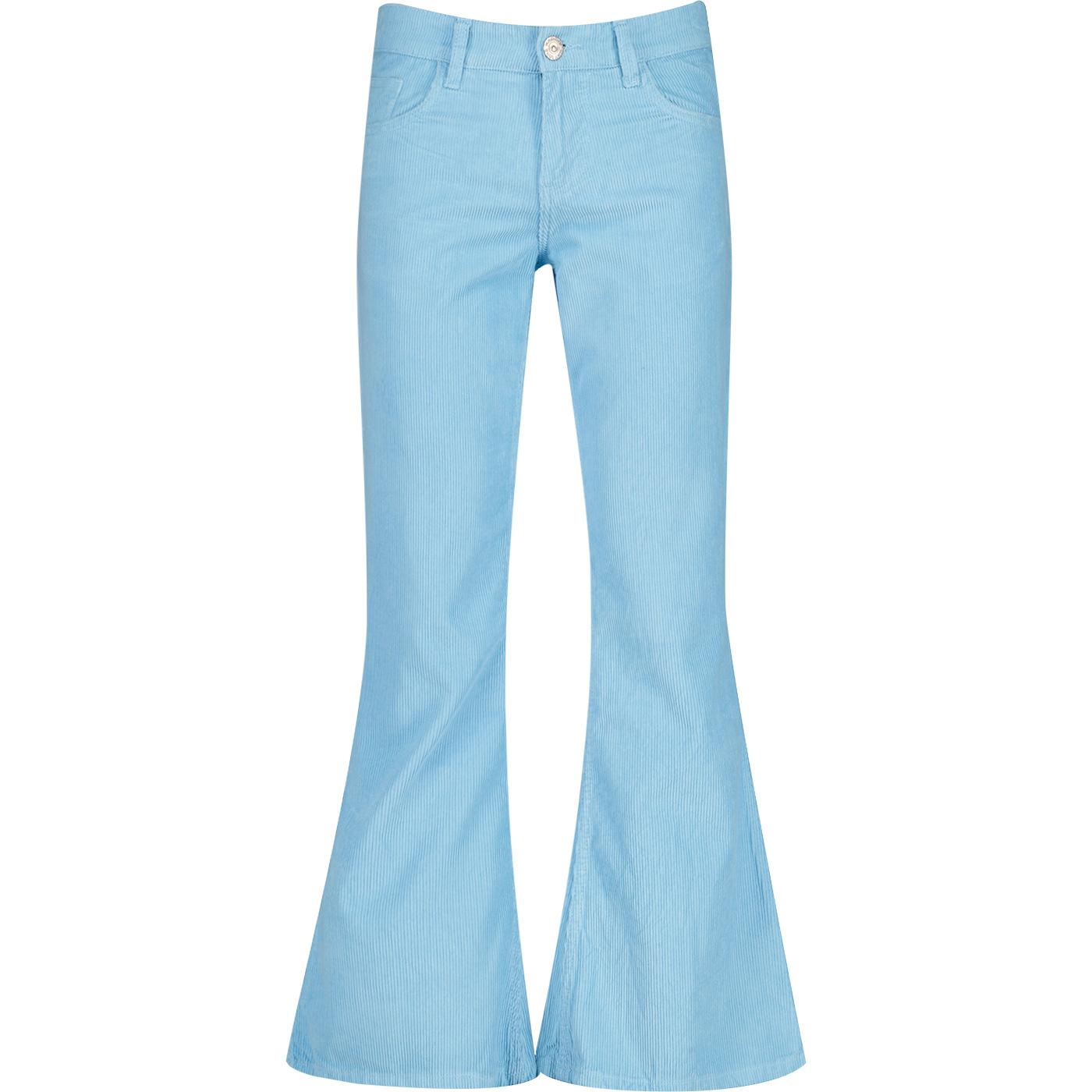 madcap england mens killer retro 70s cord flared trousers air blue