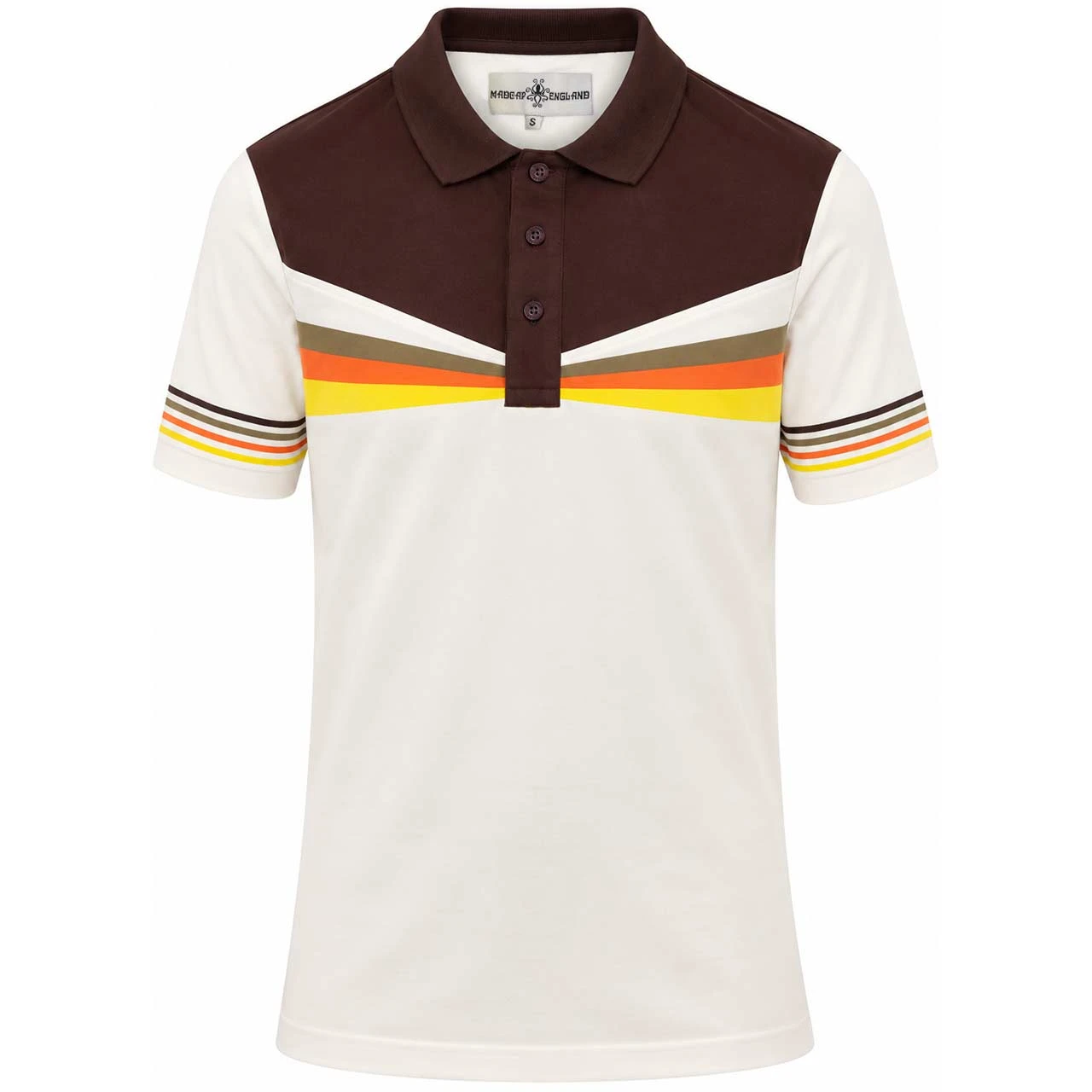 Madcap England Good Money Retro Sunburst Stripe Polo Cloud Cream - Main View