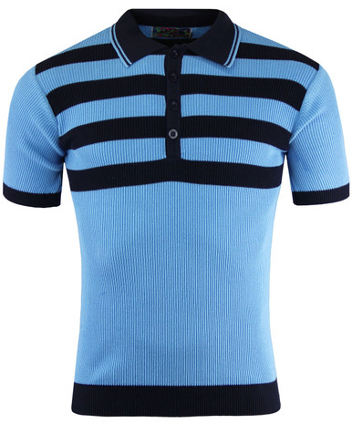 Terry MADCAP ENGLAND Retro Mod Ribbed Stripe Polo