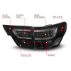 ANZO 11-13 Jeep Grand Cherokee LED Taillights w/ Lightbar Black Housing/Smoke Lens 4pcs - 311440 Photo - Unmounted
