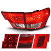 ANZO 11-13 Jeep Grand Cherokee LED Taillights w/ Lightbar Chrome Housing Red/Clear Lens 4pcs - 311442 Photo - Unmounted