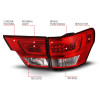 ANZO 11-13 Jeep Grand Cherokee LED Taillights w/ Lightbar Chrome Housing Red/Clear Lens 4pcs - 311442 Photo - Unmounted