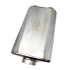 Stainless Bros 17in OAL 3in Thin Oval SS304 Polished Finish Muffler 3in Center In/2.5in Dual Out - 616-07623-2220 User 1