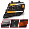 ANZO 09-20 Nissan Frontier Black Projector Plank Style DRL w/ Switchback & Sequential LED DRL - 111597 Photo - Unmounted