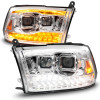 ANZO 09-18 Dodge Ram 1500/2500/3500 Proj HL Headlights Switchback + Sequential - Chrome Amber - 111612 Photo - Unmounted
