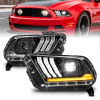 ANZO 13-14 Ford Mustang (w/ Factory HID/Xenon HL only) Projector Headlights w/Light Bar Black - 121572 Photo - Primary