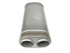 aFe MACH Force-Xp 409 SS Muffler 3in Dual Inlet/Dual Outlet 5in H x 8in W x 18in L - Oval Body - 49M00055 Photo - Unmounted