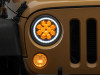 Raxiom 07-18 Jeep Wrangler JK Axial Spider LED Headlights w/Angel Eye Halo- Blk Housing (Clear Lens) - J152602 Photo - Close Up