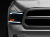 Raxiom 09-18 Dodge RAM 1500/2500/3500 Axial Series Headlights w/ LED Bar- Blk Housing (Clear Lens) - R131481 Photo - Close Up