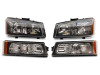 Raxiom 03-06 Chevrolet Silverado 1500 Axial OEM Style Rep Headlights- Chrome Housing (Clear Lens) - S122320 Photo - Close Up