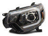 Raxiom 12-15 Toyota Tacoma Axial Series Projector Headlights w/ LED Bar- Blk Housing (Clear Lens) - TT21849 Photo - Close Up