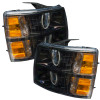 Oracle Lighting 07-13 Chevrolet Silverado Assembled Halo Headlights Round Style - Blk Housing -Blue - 7105-002 Photo - lifestyle view