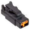 NAMZ Deutsch DTM 2-Position Plug w/2 Stamped Terminals & Wedgelock - Black (HD 74112-98BK) - MDP-2B Photo - Primary