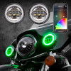 XK Glow 4.5In Chrome RGB LED Harley Running Light XKchrome Bluetooth App Controlled Kit - XK042011-W User 1