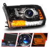 Anzo 09-18 Dodge 1500-3500 LED Plank Style Headlights w/Switchback+Sequential Hyper Black (OE Style) - 111608 Photo - Unmounted