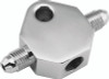 Bikers Choice Chrome Brake Tee 1/8 NPT Center Hole Male AN-3 Side Holes - 498410 Photo - Primary