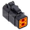 NAMZ Deutsch DTM 6-Position Plug w/6 Stamped Terminals & Wedgelock - Black (HD 74116-98BK) - MDP-6B Photo - Primary