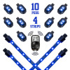 XK Glow Strips Single Color XKGLOW LED Accent Light Motorcycle Kit Blue - 10xPod + 4x8In - XK034002-B User 1