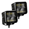 Go Rhino Xplor Blackout Series Cube LED Flood Light Kit (Surface/Threaded Stud Mnt) 3x3 - Blk (Pair) - 750400321FCS Photo - Unmounted