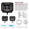 Go Rhino Xplor Blackout Combo Series Cube Sideline LED Flood Lights w/Amber 4x3 - Blk (Pair) - 750700322FCS Photo - Unmounted