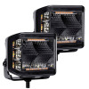 Go Rhino Xplor Blackout Combo Series Cube Sideline LED Flood Lights w/Amber 4x3 - Blk (Pair) - 750700322FCS Photo - Unmounted