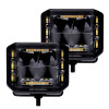 Go Rhino Xplor Blackout Combo Series Cube Sideline LED Spot Lights w/ Amber 4x3 - Blk (Pair) - 750700322SCS Photo - Primary