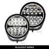 Go Rhino Xplor Blackout Series Round LED Driving Light w/DRL (Surface/Threaded Stud Mnt) 7in. - Blk - 750800711DRS Photo - Close Up