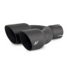Mishimoto Dual Offset Tips 2.5in Inlet 3in Outlet Slash Cut - Black - MMEXH-TIP-FSTBK Photo - Primary