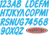 Hardline Boat Lettering Registration Kit 3 in. - 400 Cyan Blue Solid - CYN400EC Photo - Primary