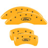 MGP 4 Caliper Covers Engraved Front & Rear 24-25 Ford Mustang EcoBoost Yellow Finish Black Ford Logo - 10261SFRDYL Photo - Primary