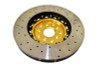 DBA 04-07 STi/2017 BRZ w/Perf. Pkg. 10 Hole Front Drilled/Slotted 5000 Series 2 Pc Rotor w/Gold Hat - DBA5654GLDXS-10 Photo - Close Up