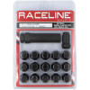 Raceline Spline Lug Nut Kit with Spline Key 1/2in-20 - 16 Pack - Black - RLUG-CS120B User 1