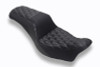 Mustang 06-17 HD Dble Diamond Squareback One-Piece, 2 Up Dyna Black w/Gunmetal Thread - 78810GM User 1