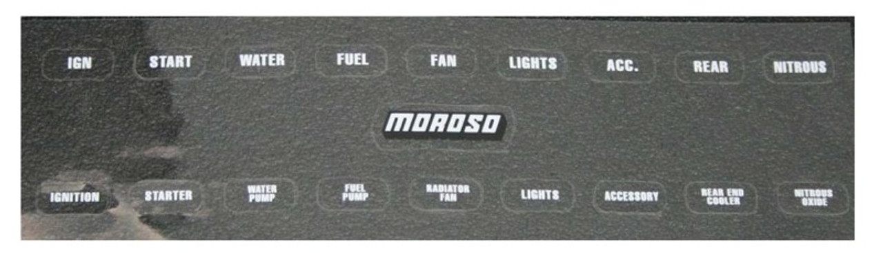 Moroso Electrical Switch Panel Label (Use w/Part No 74130/74131/74132/74133/74134/74135/74136/74180)  97542 Fidanza Performance