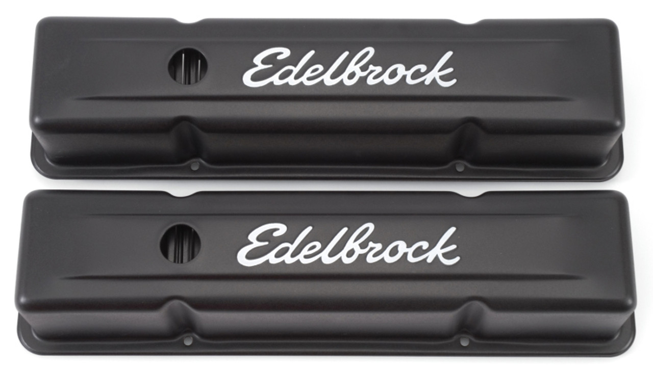 Edelbrock Valve Cover Signature Series Chevrolet 1959-1986 262-400 CI V8  Tall Black 4643 Fidanza Performance